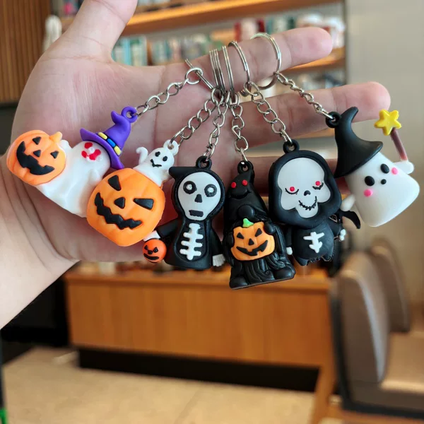 2026 Cross-Border Halloween Keychain Pendant Doll Small Gift Halloween 3D Cartoon Keychain