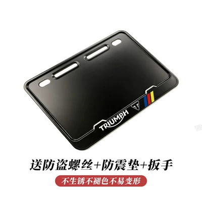 frame, license plate protector, scooter: Nömrə qabı - abs-pure-black-triumph-with-cushioning-pad