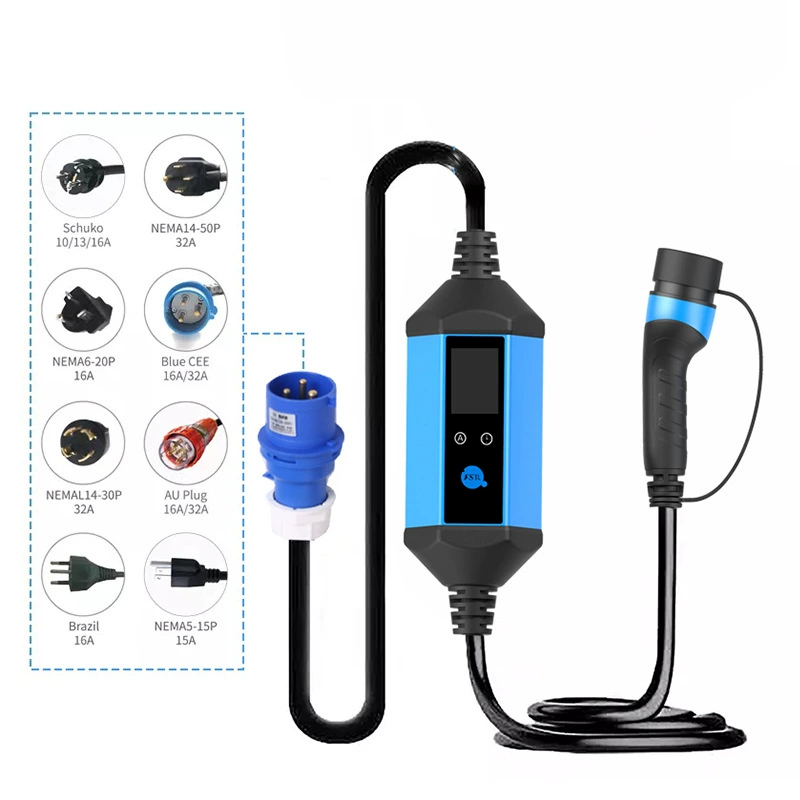 Портативный зарядный пистолет европейского стандарта New Energy Зарядное устройство без проводки 32A Универсальная зарядная куча электромобиля