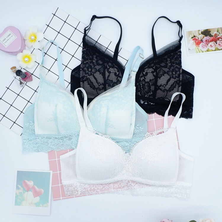 Export to South Korea Foreign Trade Original No Steel Ring Bra Small Chest Push-up Lace Sexy Underwear Women's Shaped Bra without Bra