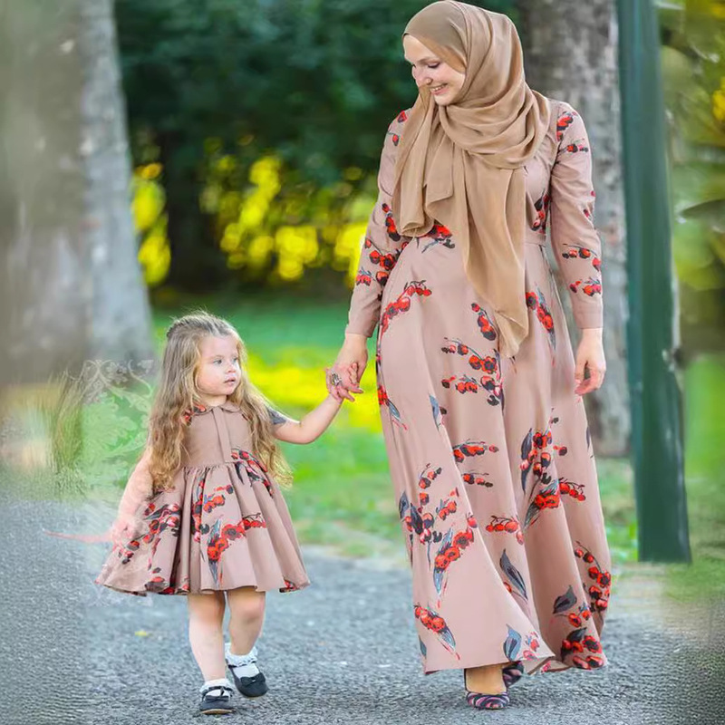 New Long-Sleeved Loose High-Waisted Pink College-Style Long Dress with Printed Skirt Set Is Hot-Selling