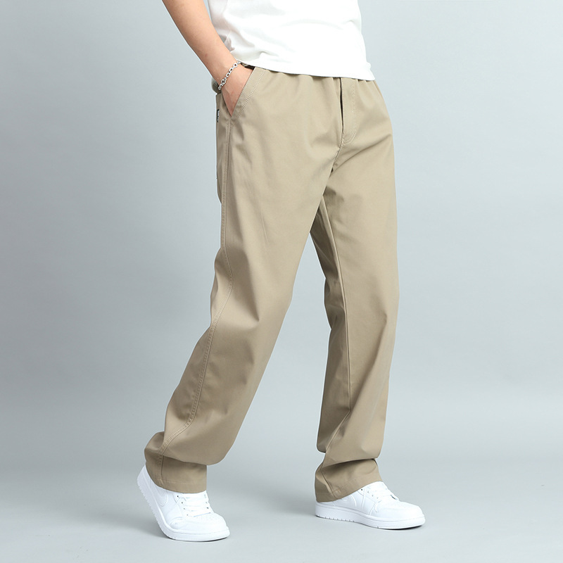 Spring and Autumn Men's Casual Long Pants New Style Middle-Aged Dad Versatile Black Pants Loose Straight Fashion Men's Pants