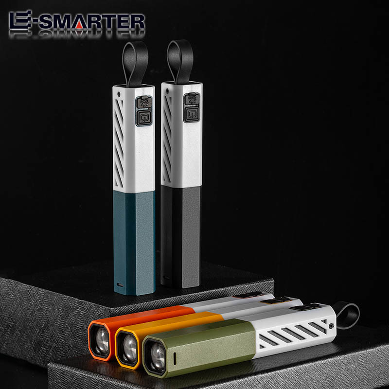 Linterna láser simple transfronteriza portátil ligera 18650 larga duración de carga rápida pequeña linterna de emergencia