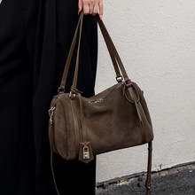 女式手提包包2025春夏新款欧美托特包跨境女包单肩斜挎包鹿皮大包