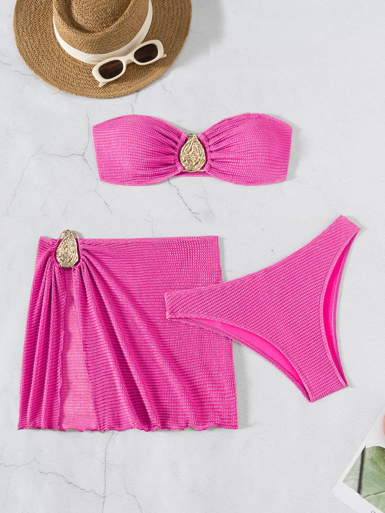 Women's Elegant Sexy Streetwear Solid Color 3 Pieces Set Bikinis Swimwear display picture 23