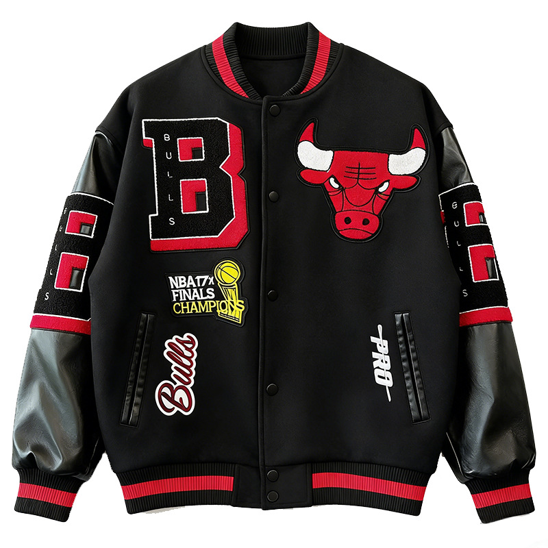Chaqueta de Béisbol con Bordado de Poliéster y PU Cortavientos para Primavera y Otoño