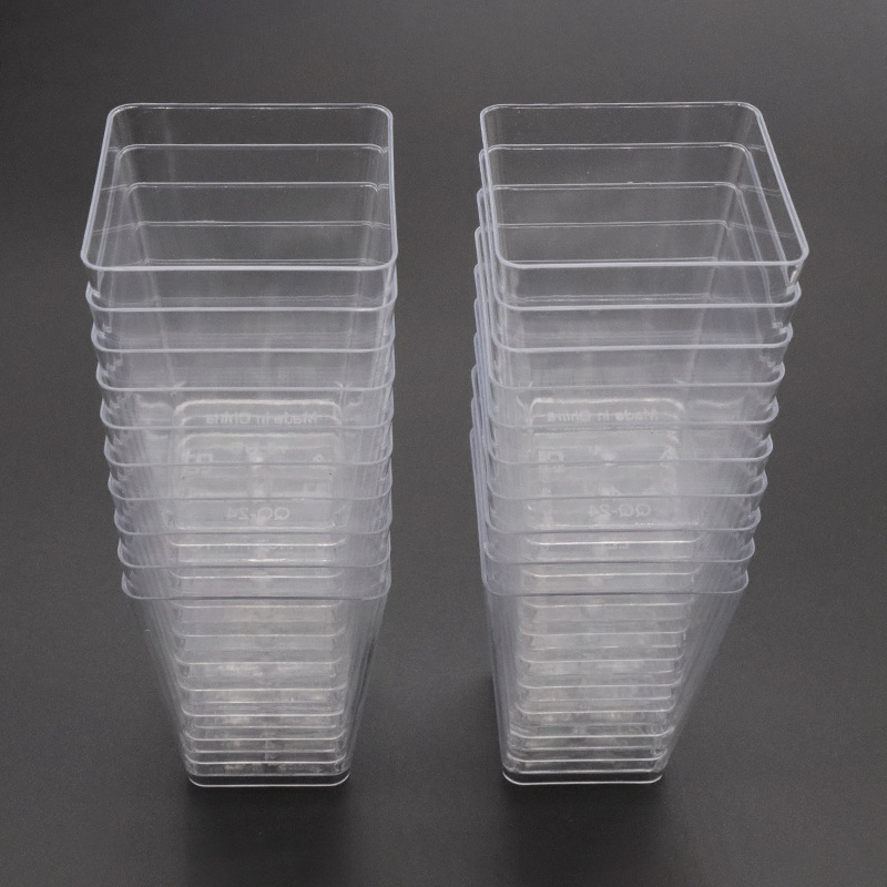 Fuente transfronteriza 5oz 150 ML taza de plástico duro 5875 taza de salvado de madera taza de postre taza de budín taza cuadrada image 4