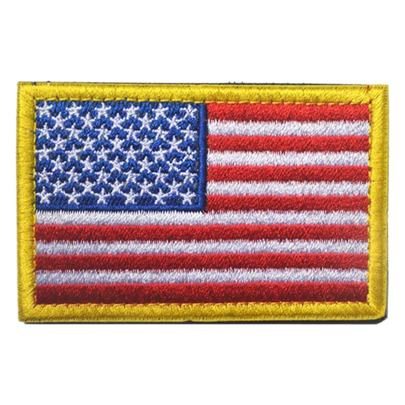 3D bordado estrella americana rayas bandera velcro sello estrella rayas bandera etiqueta de tela hombro izquierdo hombro derecho insignia múltiples colores