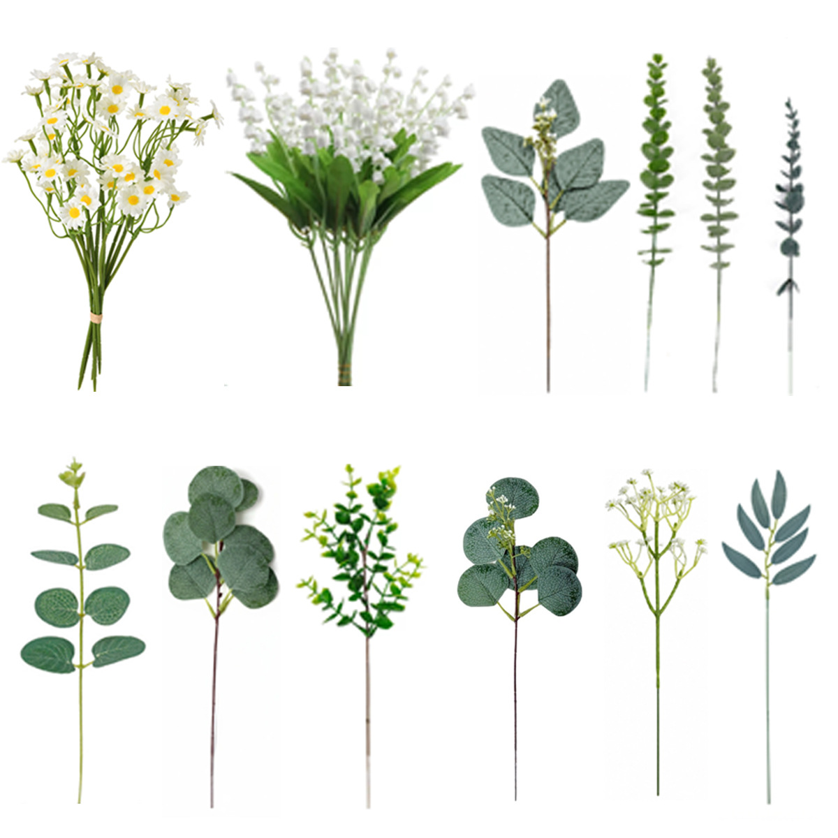 Amazon Artificial Eucalyptus Lily of the Valley Flower Arrangemen