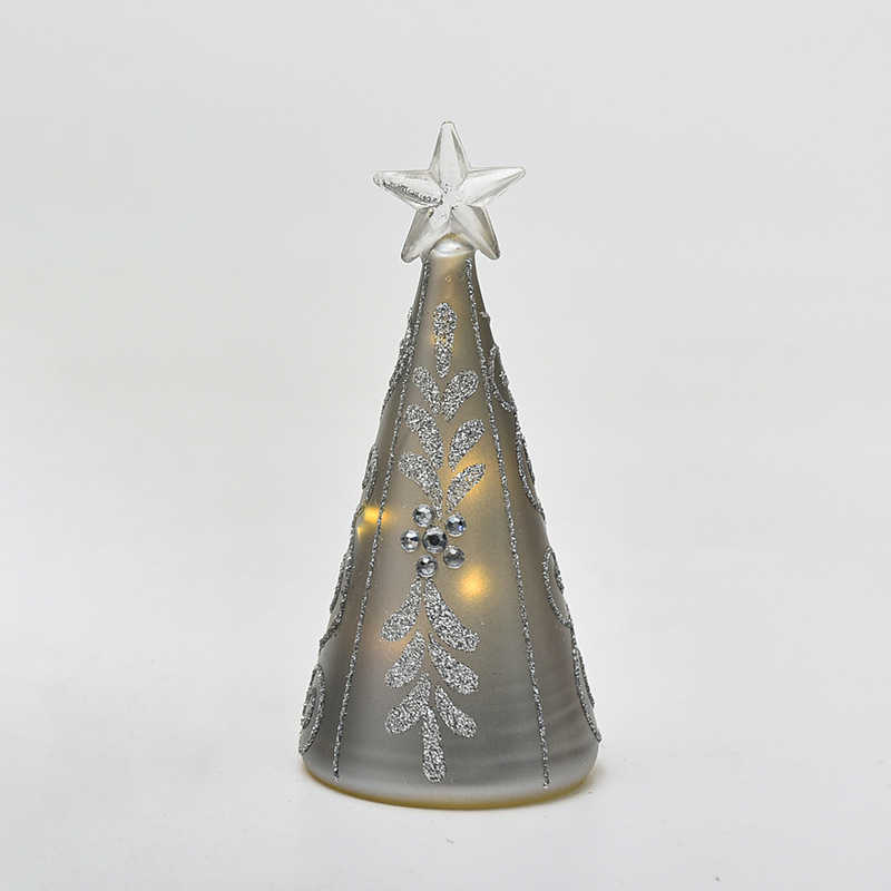 Fábrica al por mayor árbol de Navidad lámpara de cristal decorativa LED luminosa decoración de escritorio decoración de Navidad luz de la noche