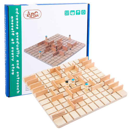 Children's Double Logic Thinking Desktop Game Board Game, Brain Development Step-by-Step Strategy Battle Wood Toy Wholesale