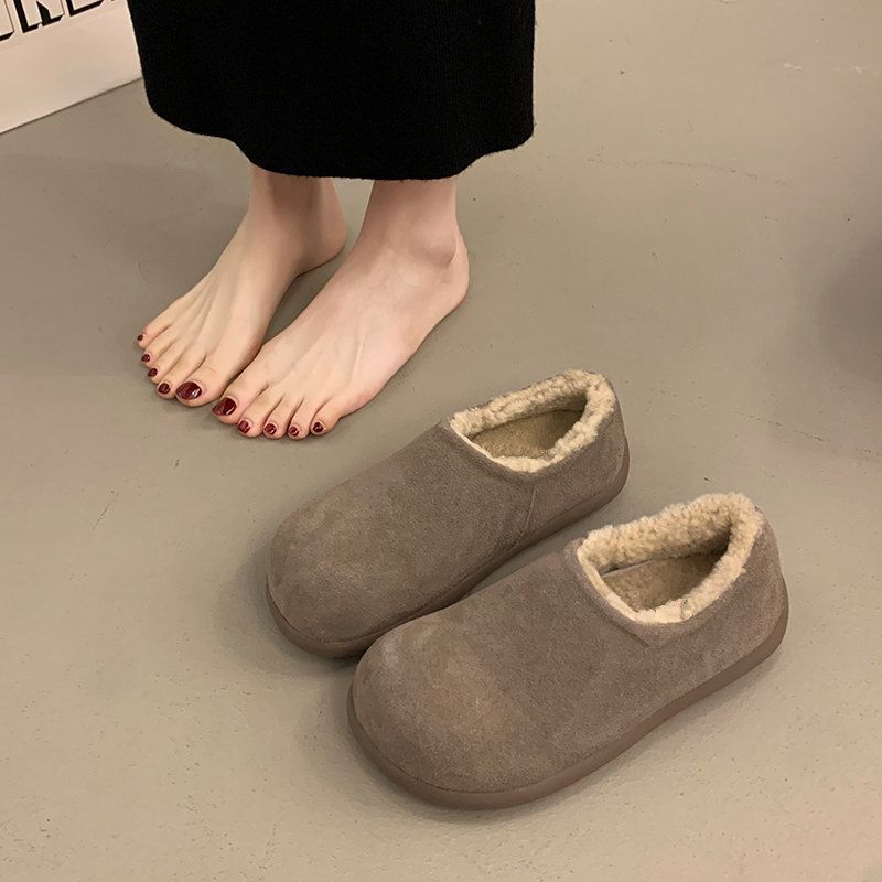 Baotou Bocken zapatos de lana zapatos de invierno de patatas pequeñas zapatos perezosos zapatos de algodón caliente antideslizante