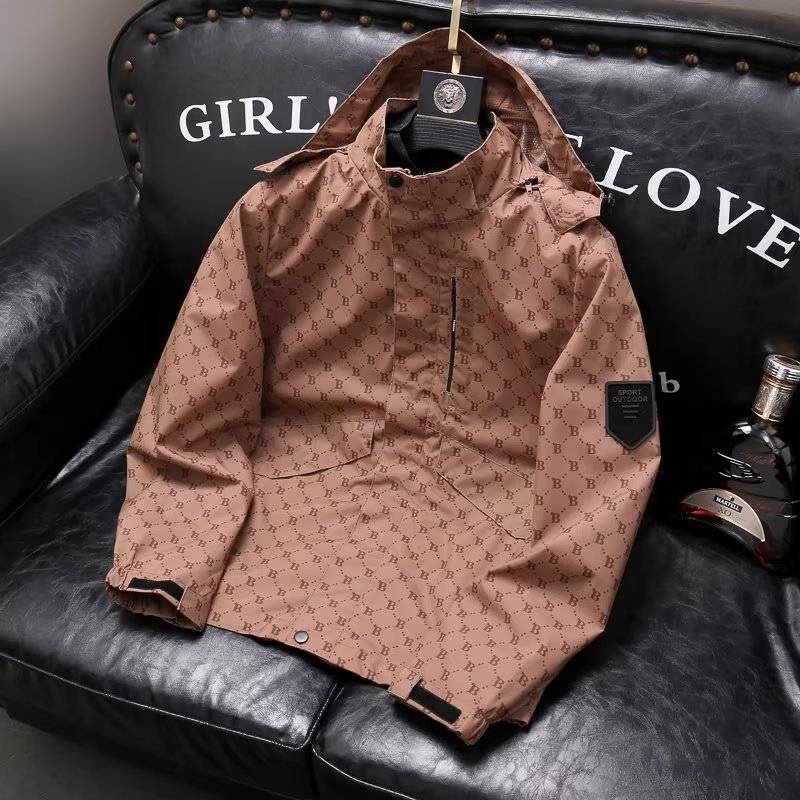 New Youth Men's Sports Spring And Autumn Casual Hooded Windbreaker Trendy Waterproof Outdoor Vintage Jacket_viptrois.com