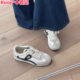 Genuine Leather Version ~ Retro German Training Shoes All-match Color Matching Lace-up Casual sneaker Women's Flat White Shoes Forrest Gump Shoes Trendy