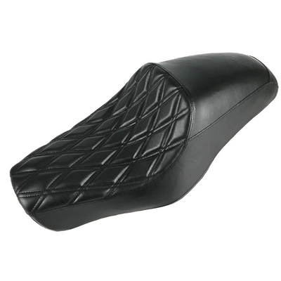 Suitable for Harley Xl883 X48 1200 Modified One-Piece Hump Cushion Double Front and Rear Integrated Thickeneded Seat Cushion (Motorcycle cushion) - hump-cushion-black-black