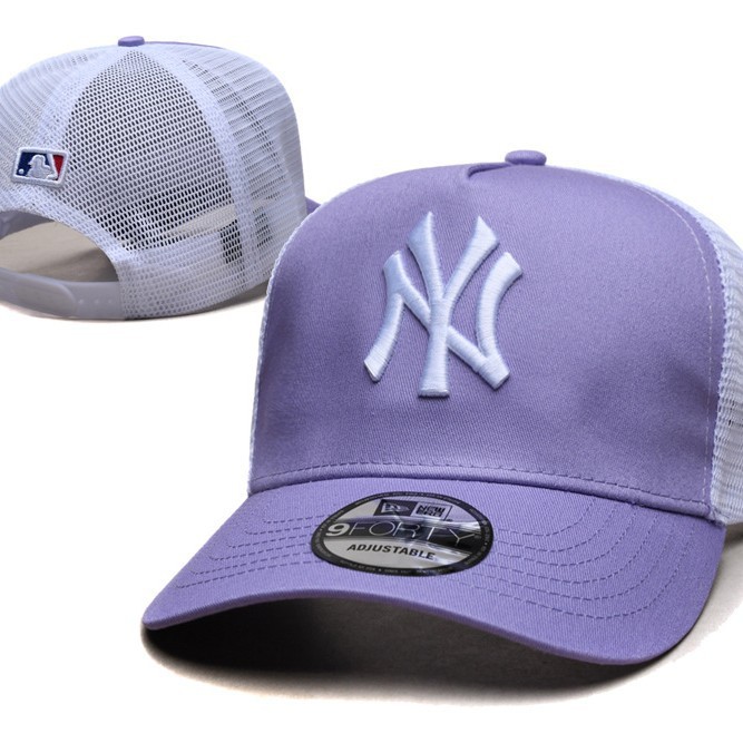 トレンディなブランド NY メッシュ野球帽女性のための春、夏、秋の新しい刺繍入りビッグロゴひさしキャップ日よけ通気性メッシュ帽子男性用|undefined