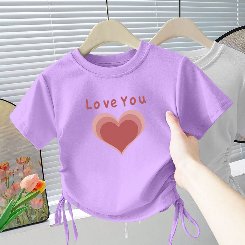 드로스트링 쇼트 T(보라색) 피치 하트