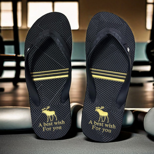 Slippers Flip-flops Trendy Fawn Men's Summer Korean-style Casual Non-slip Clip Outdoor Beach Sandals