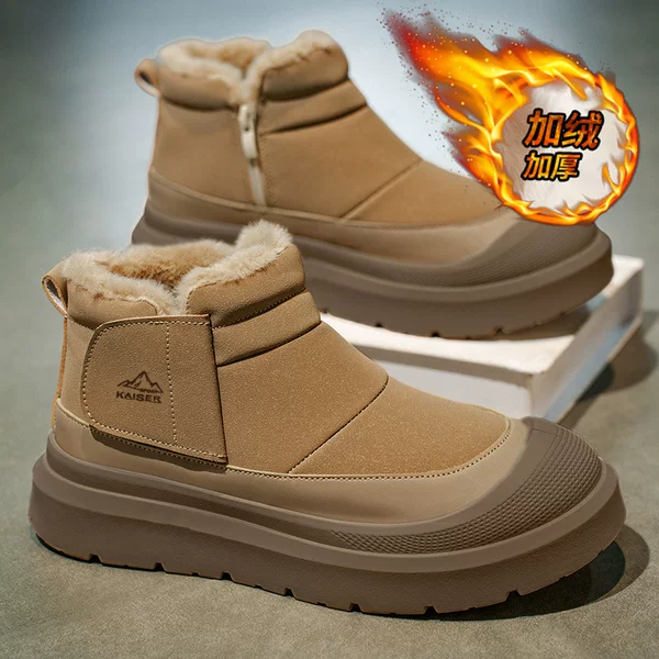 Men's Shoes 2025 Winter New Waterproof Snow Boots Men's Warm Fleece-Lined Thickeneded Men's Cotton Shoes High-Top Work Boots