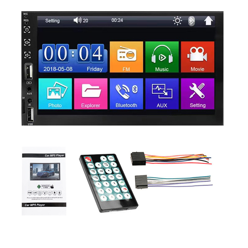 Reproductor MP5 Bluetooth para coche con pantalla grande de 7 pulgadas, radio universal monocilíndrica 7065, reproductor Bluetooth para camiones image 2
