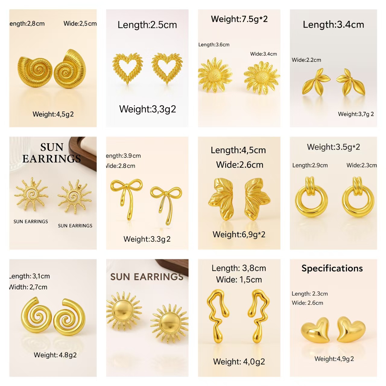 跨境不锈钢爆款耳环不规则耳环女式高级感轻奢耳饰多款式耳环耳钉