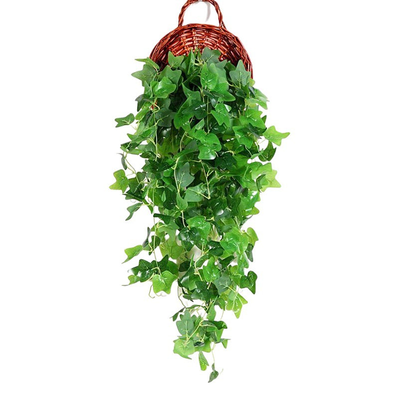 Planta artificial colgante de pared cesta floral Planta artificial ratán Planta artificial pared planta verde pared Greening decoración colgante