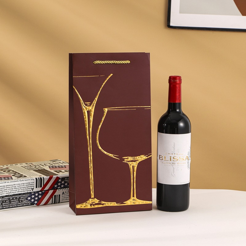 高档红酒礼品袋/红酒袋双支装/烟酒手提袋纸袋批发礼品包装礼品袋