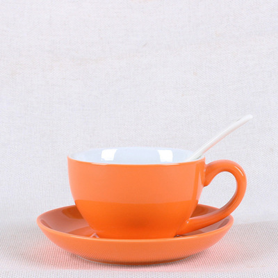 欧式色釉杯碟拿铁陶瓷咖啡杯创意花式简约下午茶具套装批发定制|ru