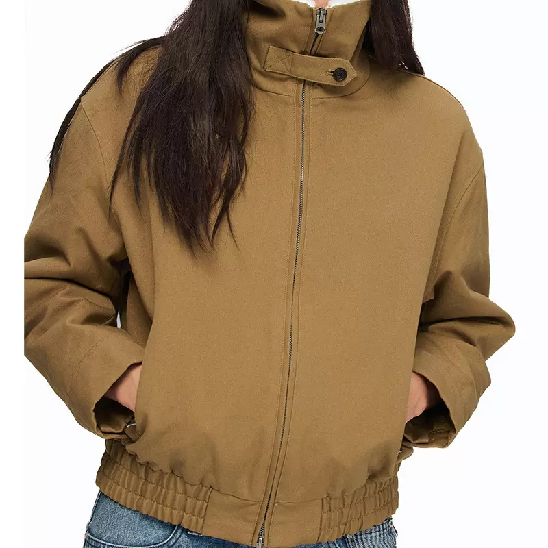 alrigh棉宽松微落肩廓形帆布羊羔绒棉服外套2025冬季新款休闲时尚