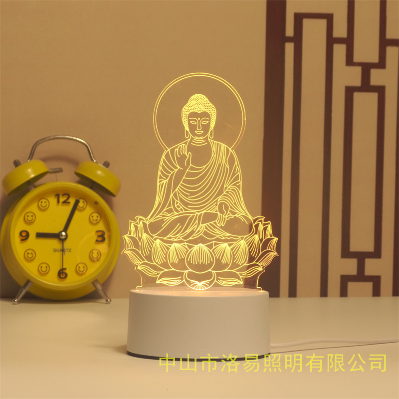3D lámpara de noche acrílica atmósfera regalos de cabecera atmósfera lámpara de evento regalos al por mayor DIY lámpara de escritorio ideas de Navidad