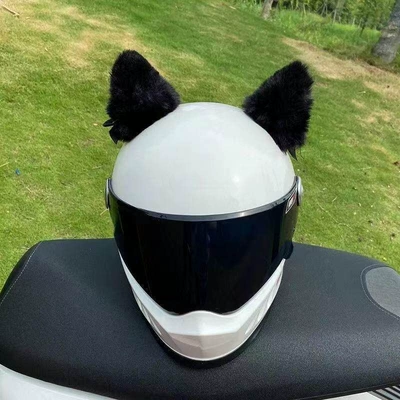 and Cat Ears, Gradient Color Motosiklet dəbilqələri - black