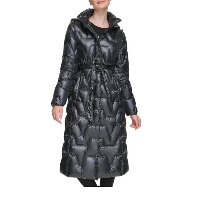 American K'Er~ Women's Thick and Warm White Duck down Quilted Removable Hood Mid-Length down Jacket 2196 American K'Er~ Women's Thick and Warm White Duck down Quilted Removable Hood Mid-Length down Jacket 2196