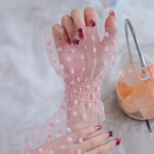Love Mesh Sleeves Nail Art Shooting Props Cuffs Fake Sleeves Girl's cosplay Fun Accessories Hand Sleeves