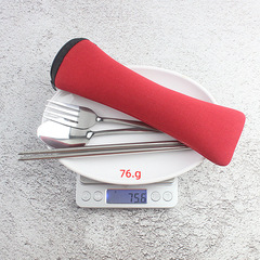 Stainless steel spoon, fork, and chopsticks set for students and office workers, bag-style portable tableware set, can be printed with LOGO