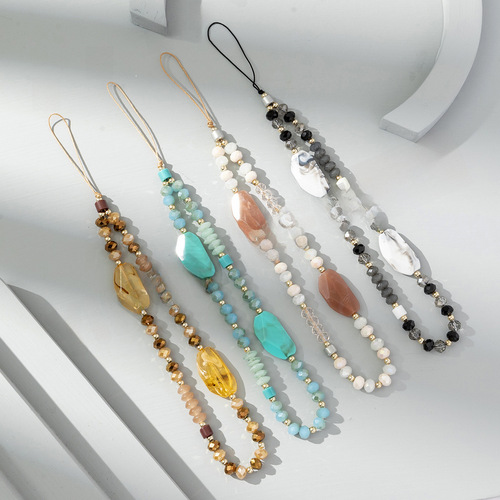 New Korean version ins creative bohemian style mobile phone lanyard multi-element mobile phone case pendant fashion mobile phone chain