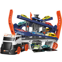DIY軌道車玩具車小汽車 收納運輸滑道聲光彈射互動益智兒童玩具