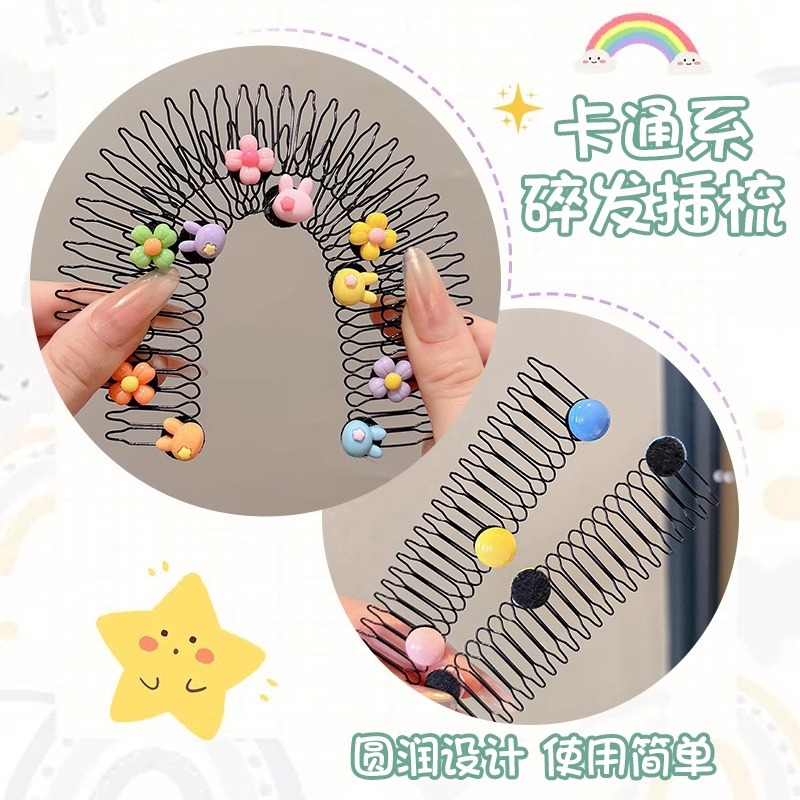 Arteto de acabado de cabello roto para niños niña linda tarjeta de cabello con peine niña bebé flequillo Haila peine horquilla tocado