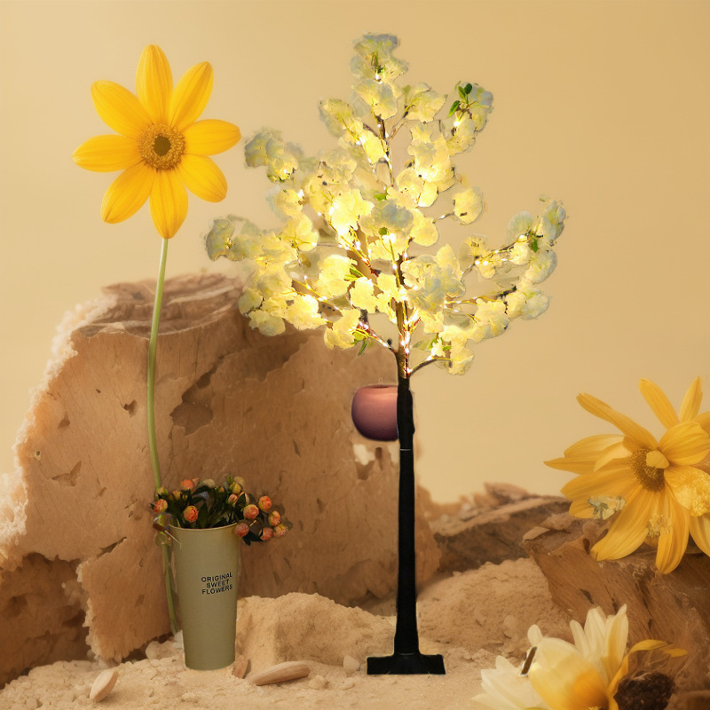 Artificial Cherry Blossom Atmosphere Colorful LED Tree Light Bedroom Creative Streamer Live Background Decoration_voghion.com