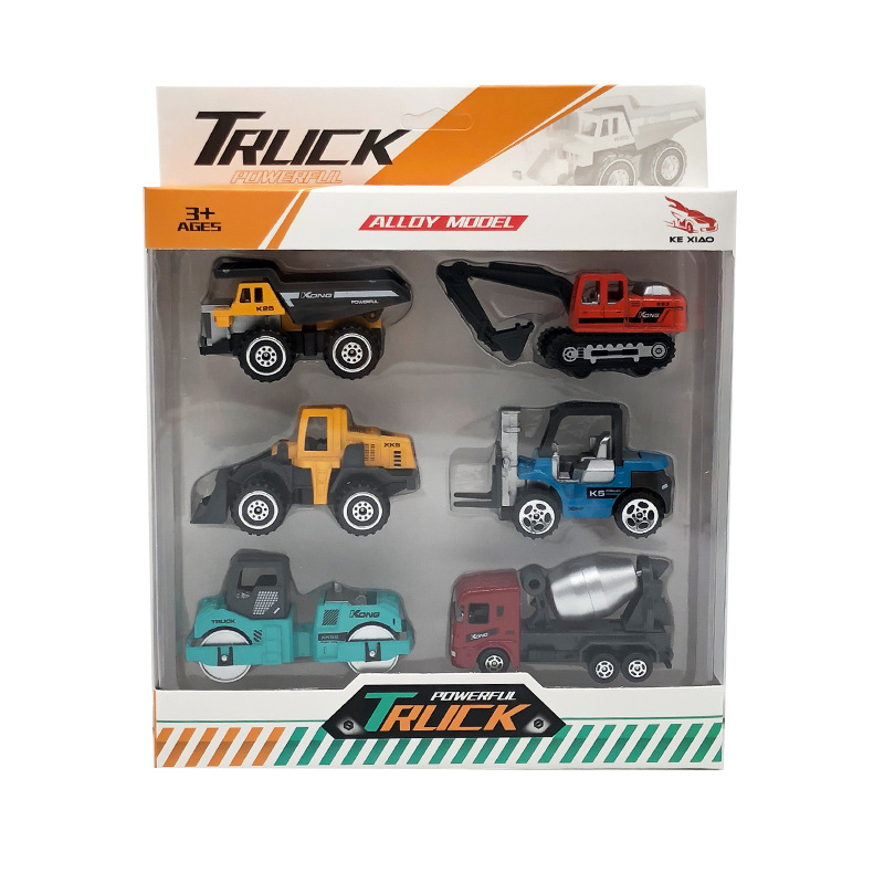 シミュレーション滑走合金工事車模型セット子供玩具トランペットミニショベル少年ミキサー車卸売り