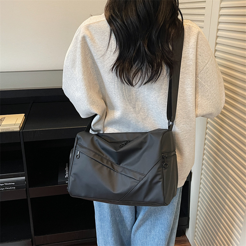 新款高级感简约大容量休闲运动睿营健身包包百搭斜挎女帆布旅行包|undefined