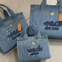 蔻家2024新款奥莱cargo牛仔布手提大容量托特包丹宁斜跨百搭女包