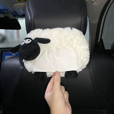 Cute Cartoon Plush Paper Box | Car tissue box/set - net-red-sheep-tissue-box