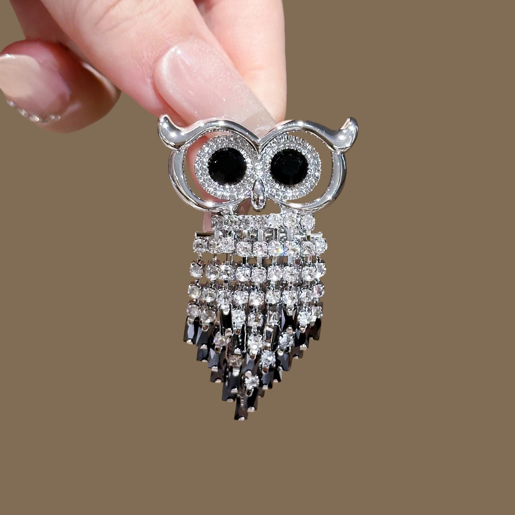 Exquisite Eulenbrosche Mit Strass Und Quaste Für Damen_voghion.com