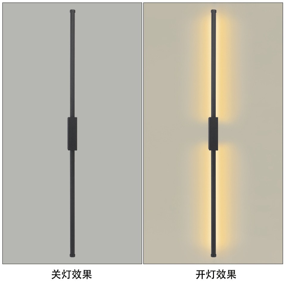 Interior LED minimalista lámpara de pared larga empaque dividido transfronterizo para sofá dormitorio sala de estar decoración del hogar