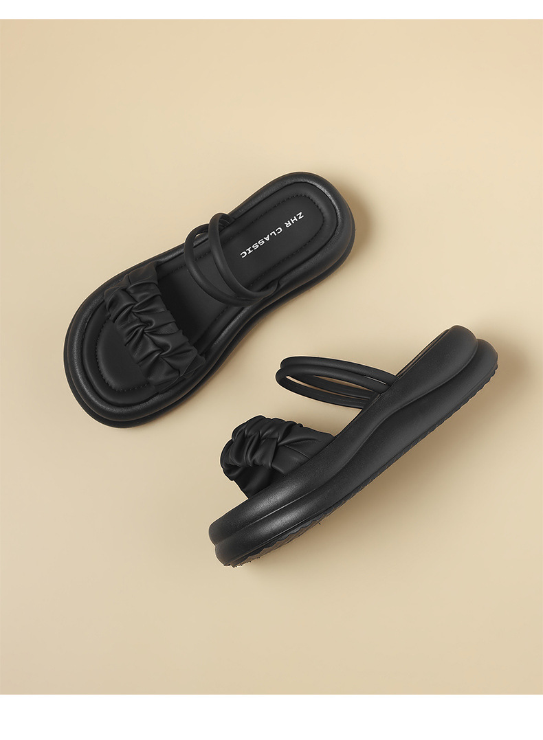 Dép sandal nữ xỏ ngón đế dày phong cách Hàn Quốc — M709 Màu be chi tiết 28