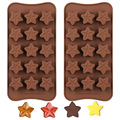 15连炫闪五角星巧克力硅胶模具糖果果冻慕斯甜点烘焙工具DIY