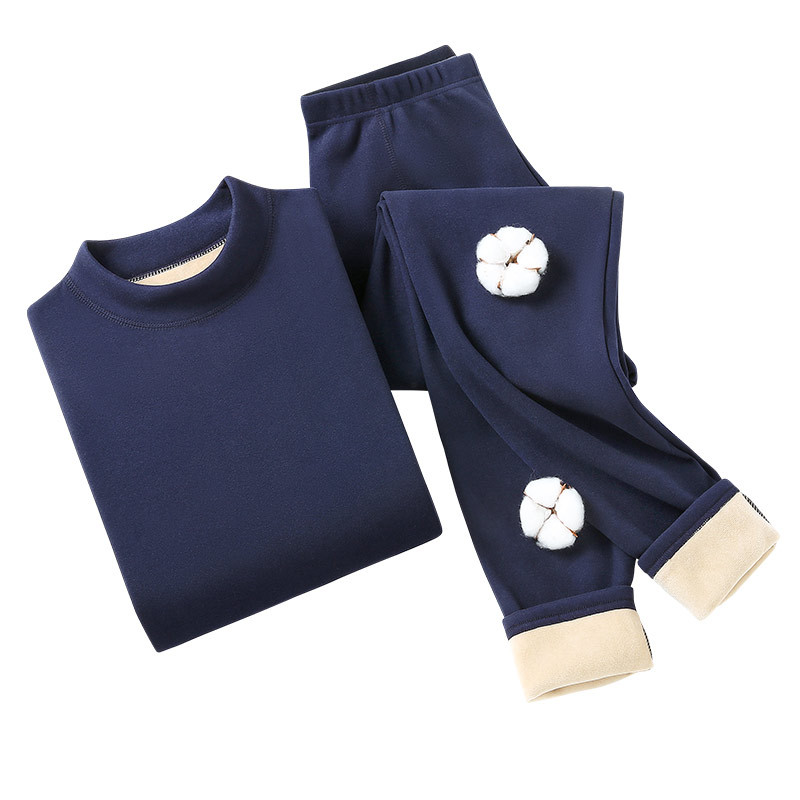 Otoño e invierno ropa interior térmica de mediana edad y ancianos ropa interior de hombre forrada de lana engrosada papá traje térmico ropa de otoño pantalones largos traje de hombre