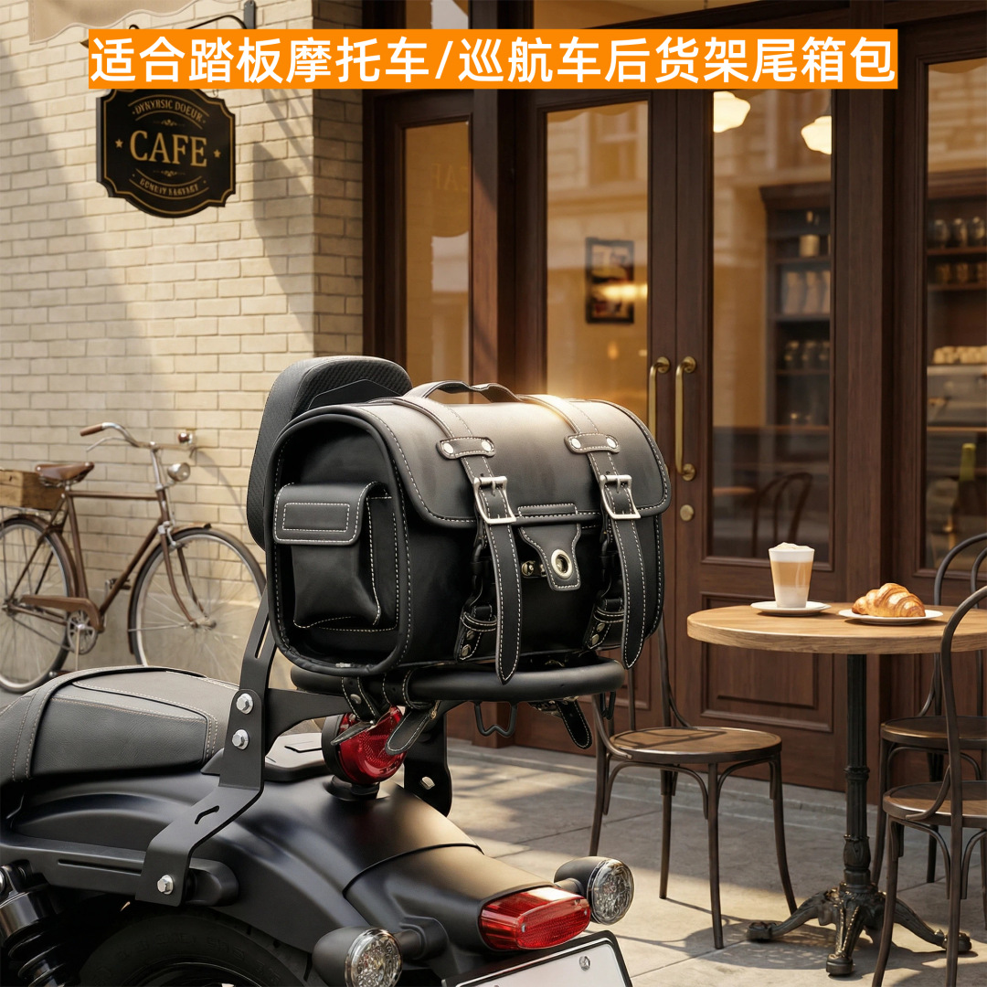 Motorcycle Rear Seat Bag, Waterproof Rear Trunk Bag, Large Capacity Motorcycle Tail Bag for Riders