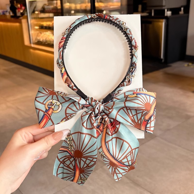 Niños super inmortal tejido bufandas de seda flotantes flores flotantes un cabello de cola de caballo atar cinta de cabello cabeza de cuerda de perla cabeza de cuerda de cabello