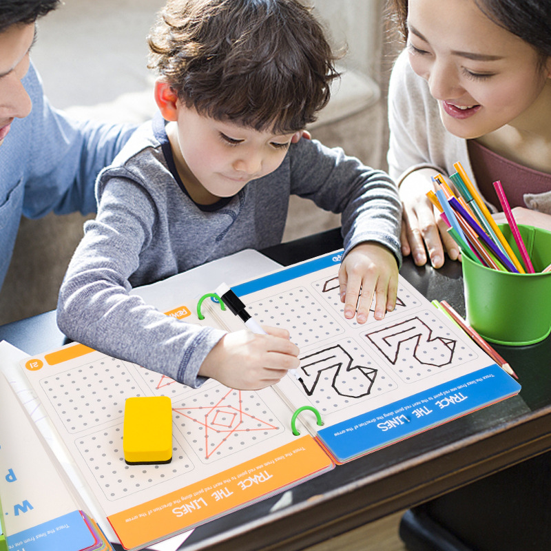 Erasable educational cards for kindergarten